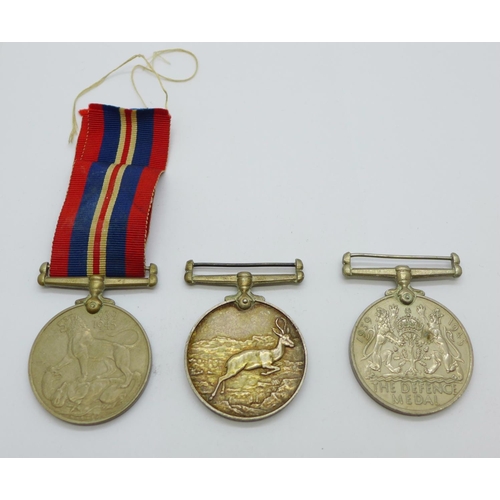 893 - A set of three WWII medals to 190723 G.V.H. Seaward