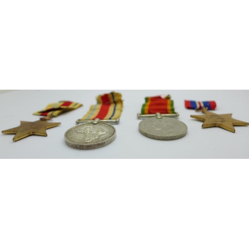 895 - A set of four WWII medals to 43630 A.M. Van-Der-Walt