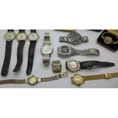 961 - A lady's 9ct gold cased wristwatch and other lady's and gentleman's wristwatches