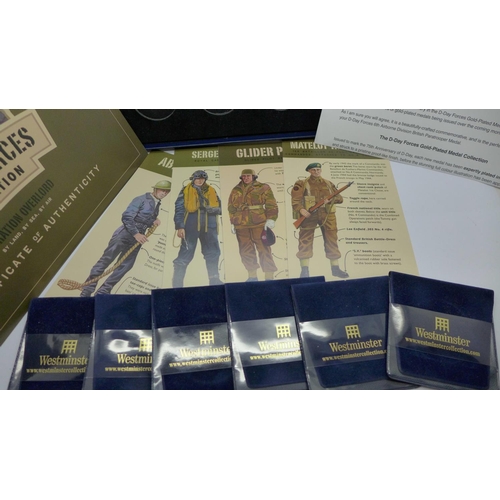 969 - Seven Operation Overlord coins, with box