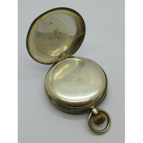 991 - A silver cased top-wind pocket watch