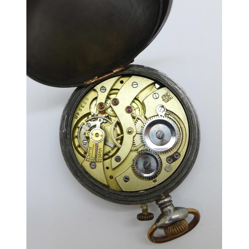 993 - A gun metal cased pocket watch, H. Moser & Co.