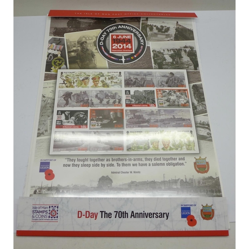 988 - Stamps; Isle of Man, 2014 D-Day 70th Anniversary 6th June 1944, Operation Overlord, fact sheets, etc... 