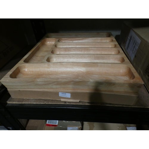 3068 - Wooden cutlery organiser (42x51.5cm)* This lot is subject to VAT