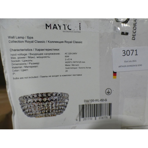 3071 - Maytoni pendant light and an armed sconce * This lot is subject to VAT