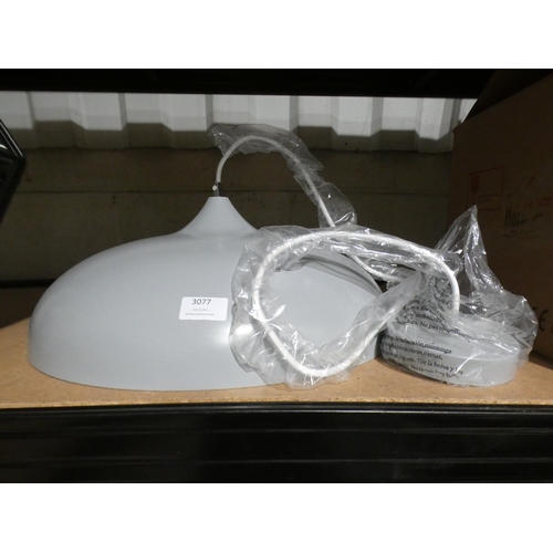 3077 - Grey metal pendant light * This lot is subject to VAT