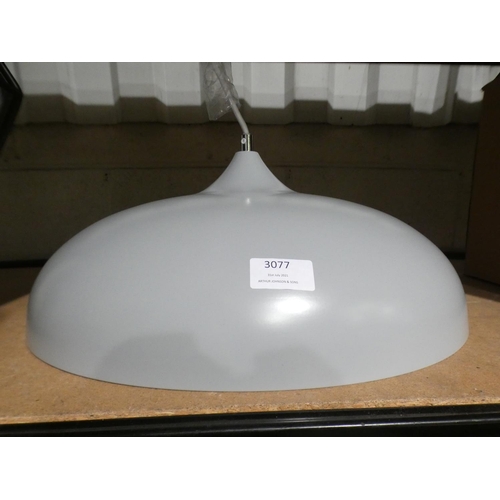 3077 - Grey metal pendant light * This lot is subject to VAT