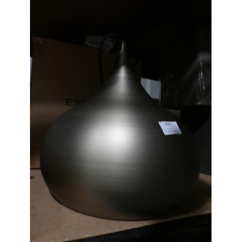 3081 - Brushed metal pendant light * This lot is subject to VAT