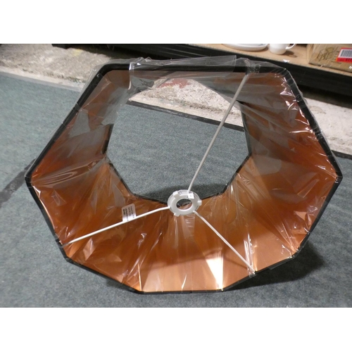 3084 - Black and copper effect octagonal shade * This lot is subject to VAT