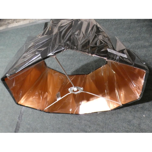 3084 - Black and copper effect octagonal shade * This lot is subject to VAT