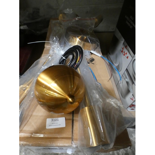 3101 - Six light gold metal ceiling light * This lot is subject to VAT