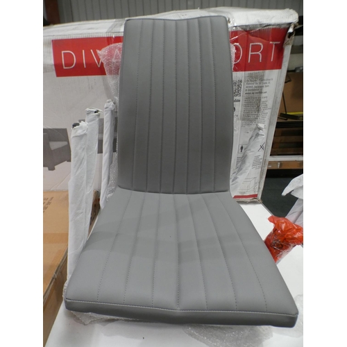 3117 - Two grey upholstered dining chairs * This lot is subject to VAT