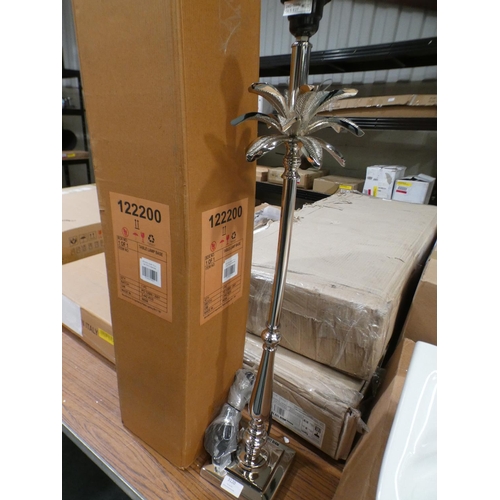 3120 - Palm chrome table lamp base * This lot is subject to VAT