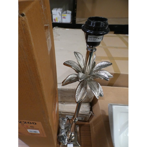 3120 - Palm chrome table lamp base * This lot is subject to VAT