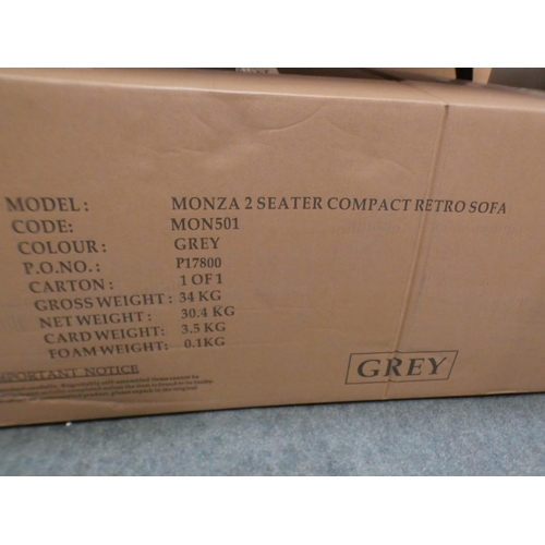 3150 - Grey fabric two seater sofa * This lot is subject to VAT