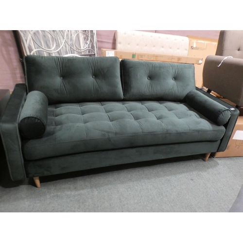 3151 - Emerald green three seater sofa * This lot is subject to VAT