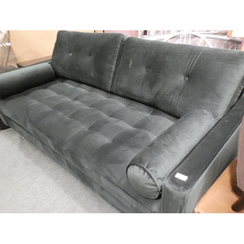 3151 - Emerald green three seater sofa * This lot is subject to VAT