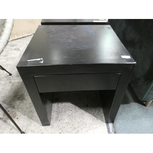 3152 - Black painted single drawer bedside table * This lot is subject to VAT