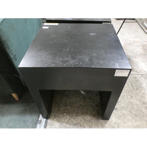 3153 - Black painted single drawer bedside table * This lot is subject to VAT