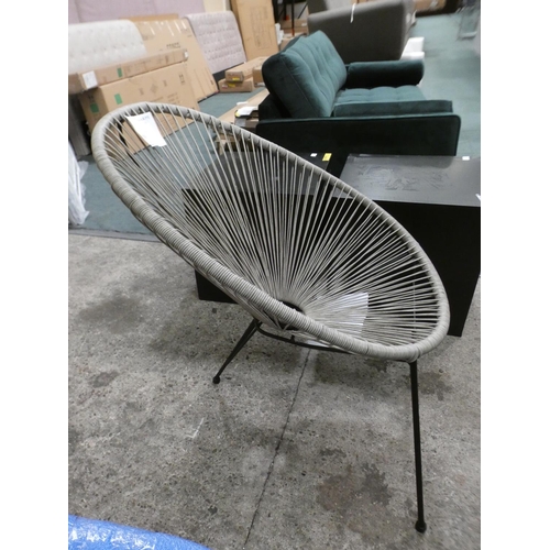 3155 - Grey rattan modern round chair * This lot is subject to VAT