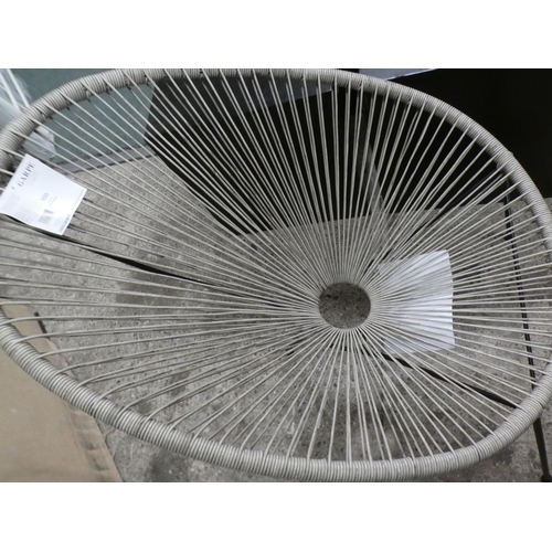 3155 - Grey rattan modern round chair * This lot is subject to VAT