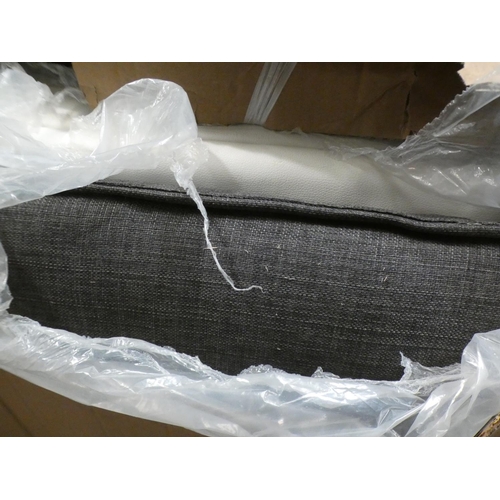 3164 - Grey fabric and white upholstered sofa bed * This lot is subject to VAT