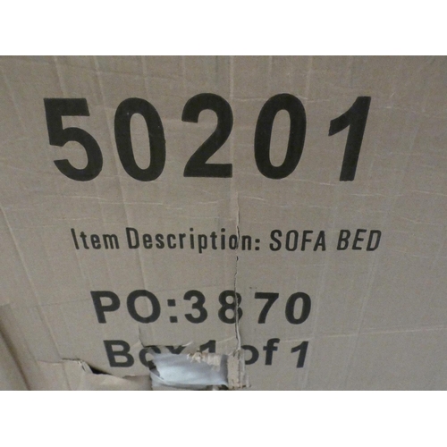 3164 - Grey fabric and white upholstered sofa bed * This lot is subject to VAT