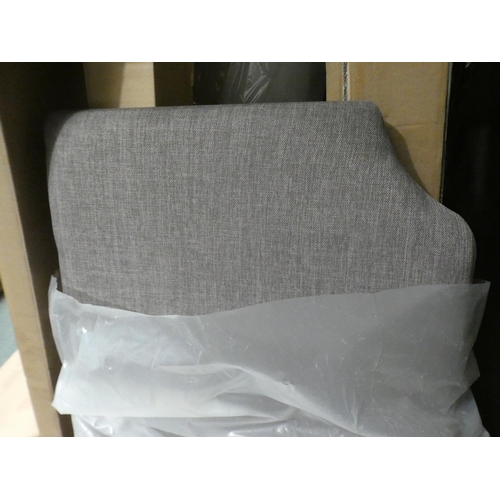 3171 - Misc. bed parts inc. grey fabric headboard * This lot is subject to VAT