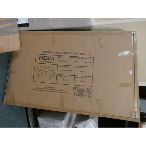 3205 - Nova grey rattan garden table (part box only) * This lot is subject to VAT