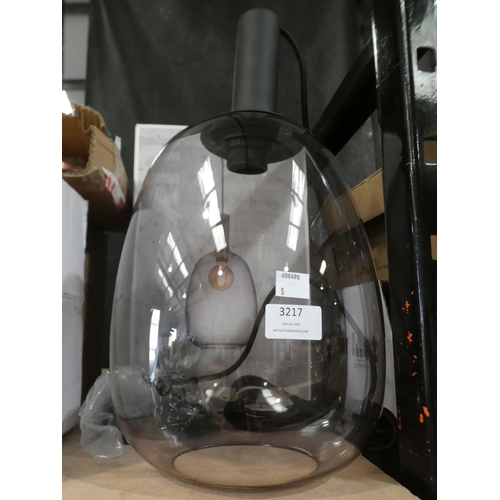 3217 - A Nordlux smoked glass pendant light * this lot is subject to VAT