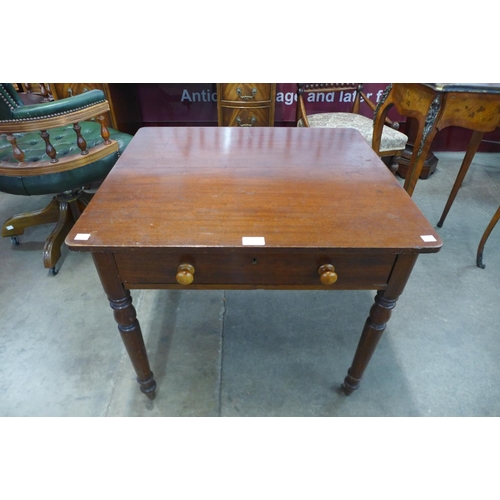 122f - A Victorian mahogany single drawer side table