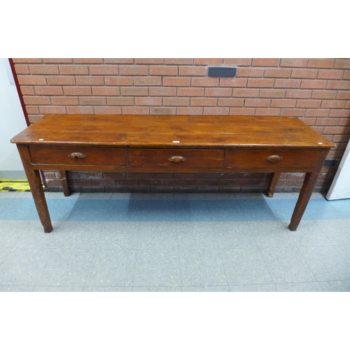 126a - A George III pine three drawer dresser