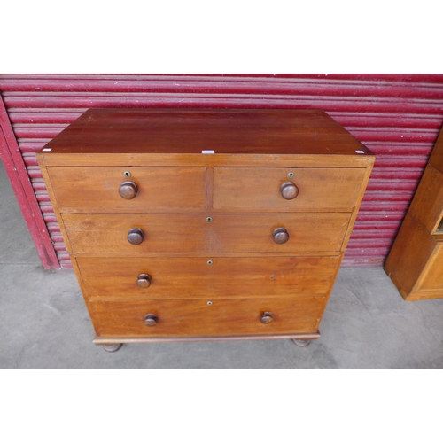 126b - A 19th Century teak military campaign chest of drawers