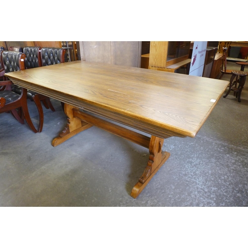 156 - An oak refectory table