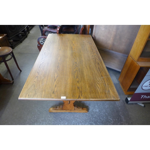 156 - An oak refectory table