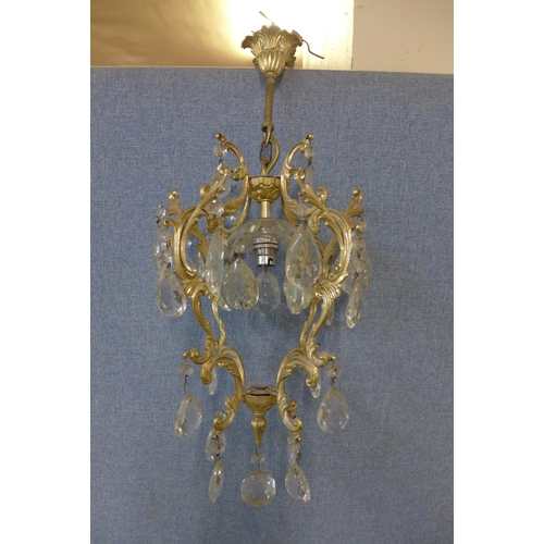 362 - A gilt metal and glass chandelier