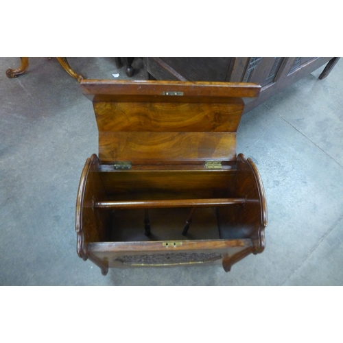 7c - A Victorian figured walnut Canterbury