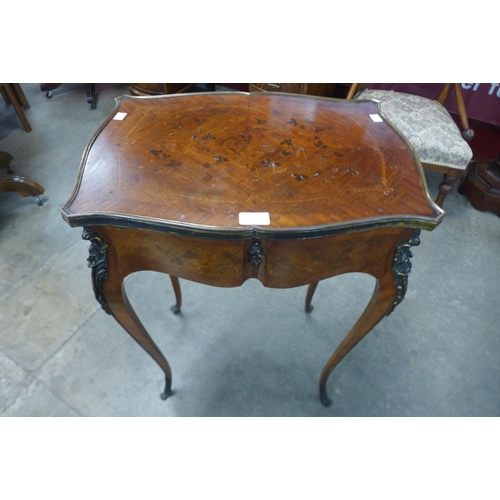 7a - A 19th Century French Louis XV style marquetry inlaid rosewood and ormolu mounted occasional table