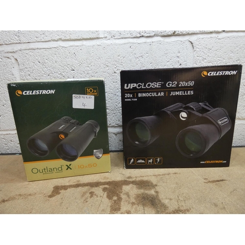 2118 - 2 Celestron binoculars (20 x 50 & 10 x 50) - both boxed