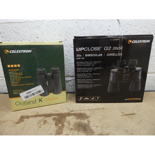 2118 - 2 Celestron binoculars (20 x 50 & 10 x 50) - both boxed