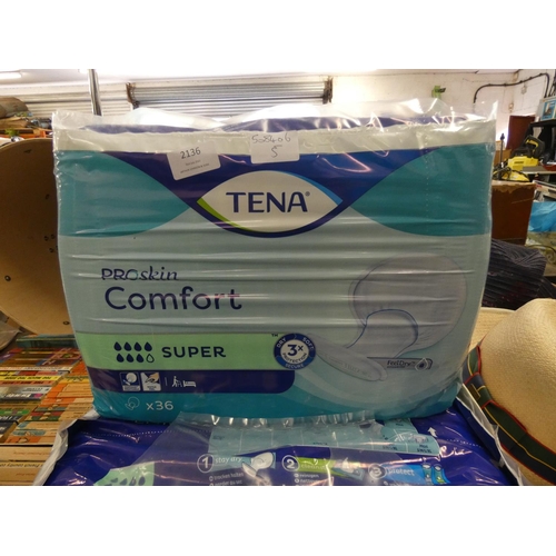 2136 - 3 Packs of Tena Comfort Super Pro skin comfort pads