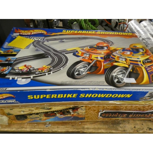 2235 - A Hot Wheels Superbike Showdown set and a Western Express train set