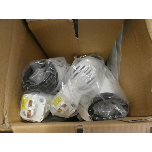 2312 - Box of 10 white spotlights - unused with roll of under floor heating edging strip