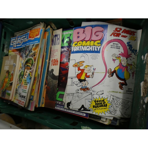 2319 - Tray of assorted comics & magazines