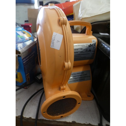 2335 - 240v Electric bouncy castle blower with empty Dewalt