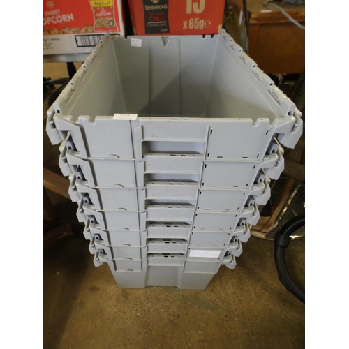 2353 - 7 Grey stackable storage boxes
