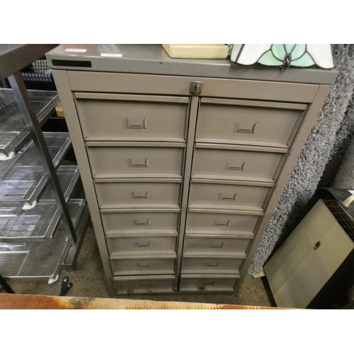 2361 - 14-Drawer metal cabinet - with key