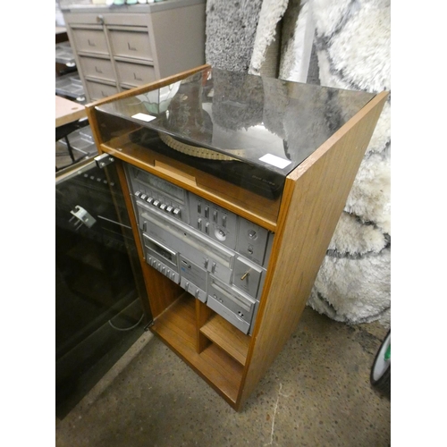 2366 - Amstrad music system in cabinet with BSR turntable
