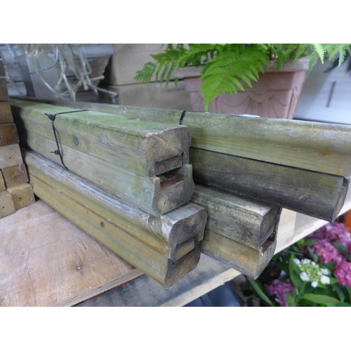 2414 - 44 Decking spindles with 8 lengths of hand rail