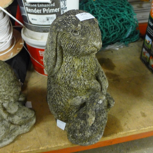 2418 - Stone rabbit & bunnies garden feature